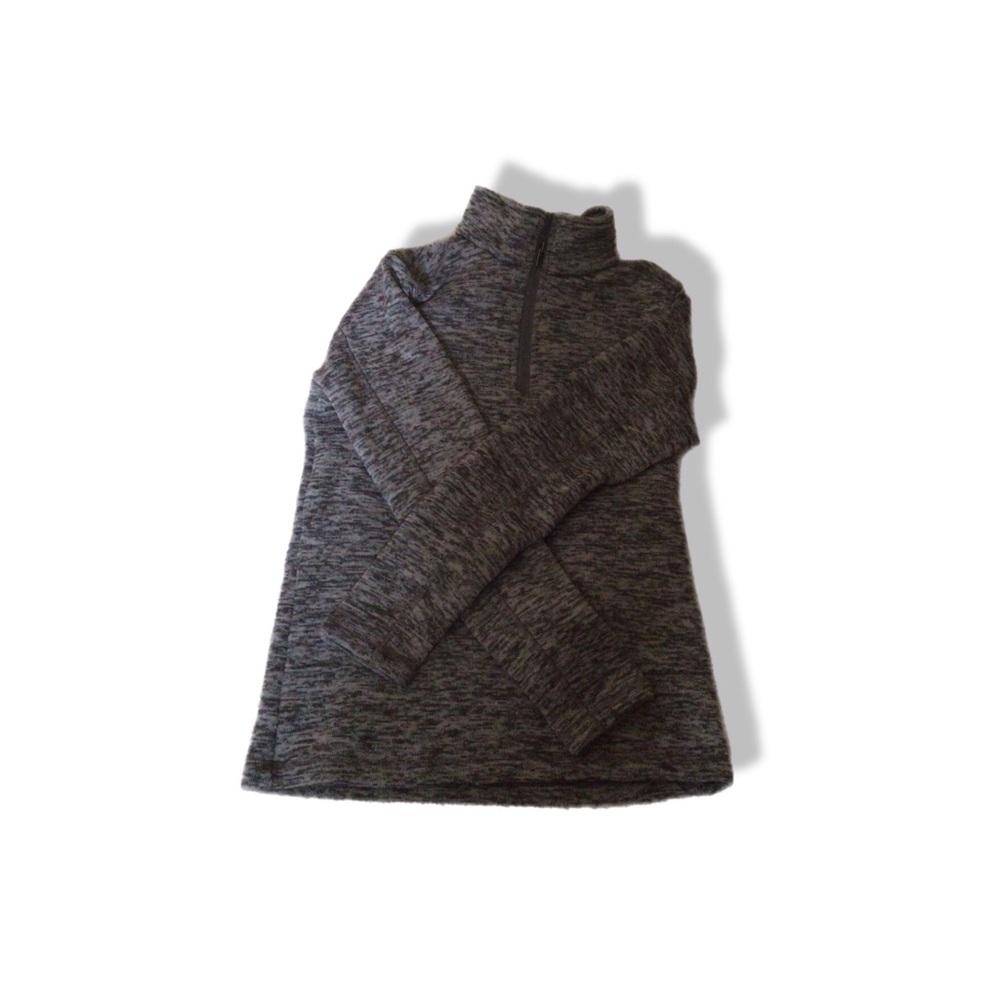 Lands' End Charcoal Quarter-Zip Sweater